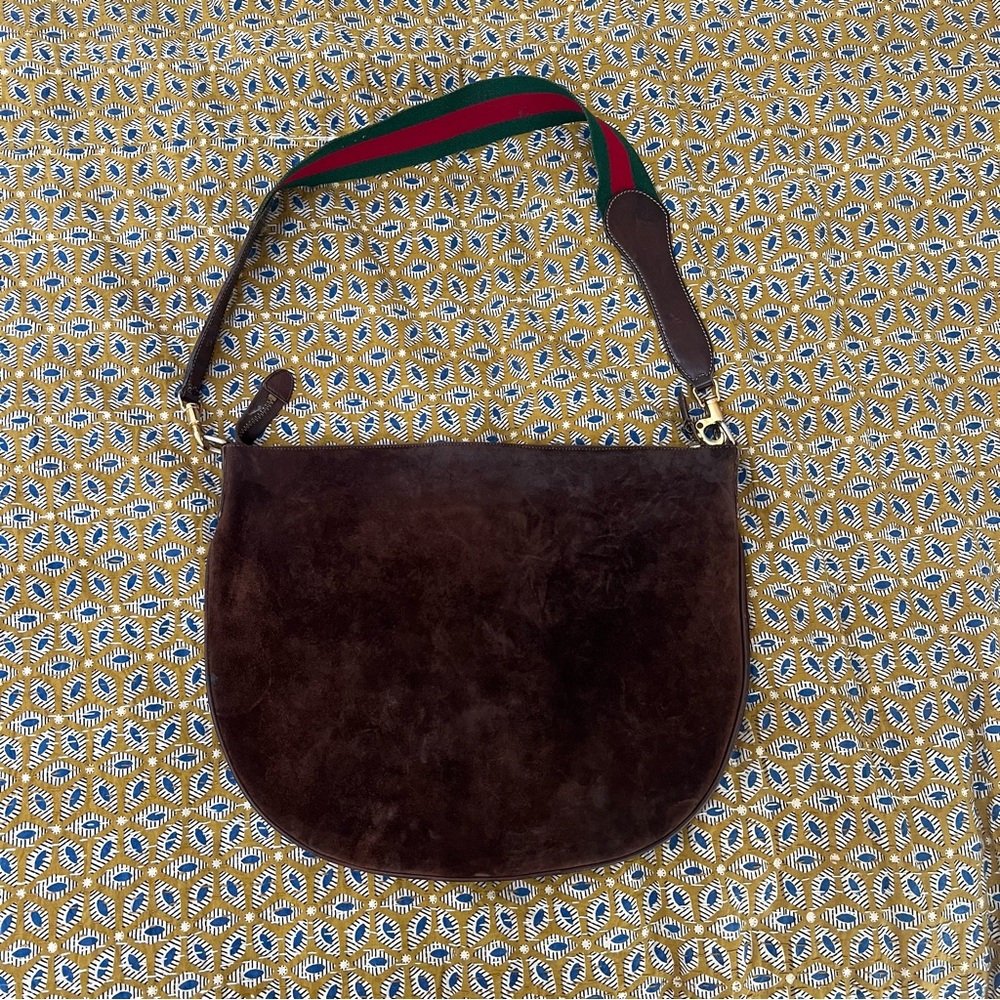 Vintage Suede Gucci Shoulder Bag
